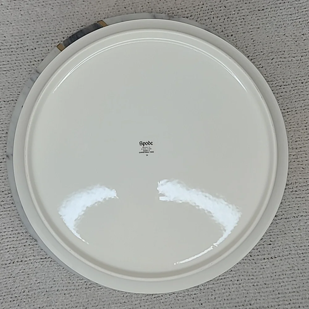 Spode Christmas Tree Classic Collectible Ceramic Round Cake Plate Vintage